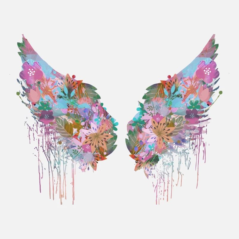 ailes d’ange, ailes, colorées, ailes d’ange, fleurs
