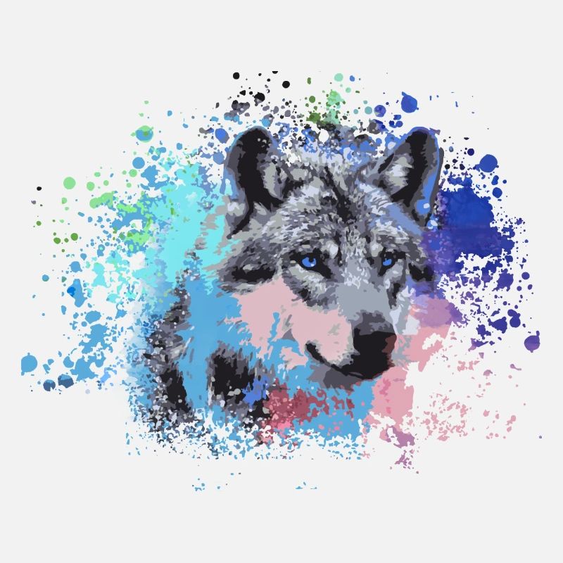 wolf,hund, husky,Hund,bunt,illustration
