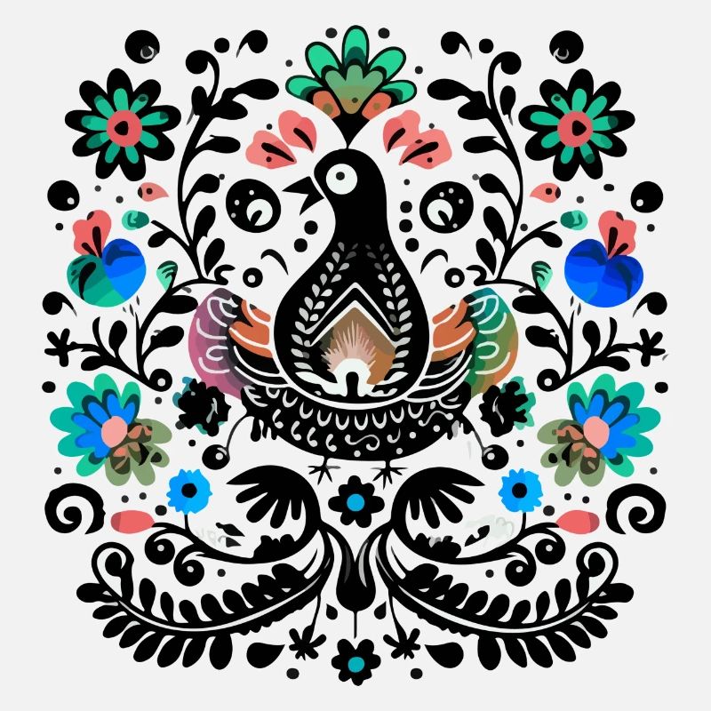 Der schwarze Vintage-Vogel
