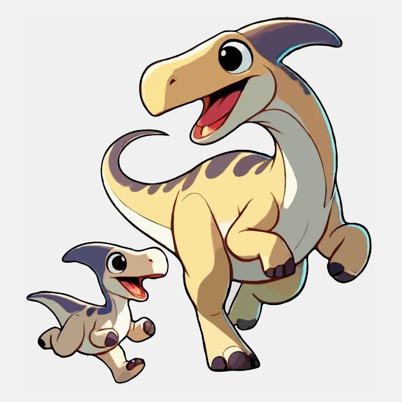 Parasaurolophus Mutter und Kind