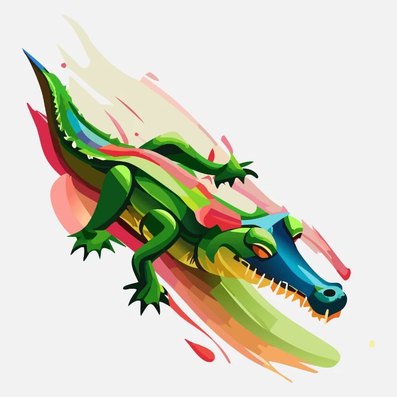 Le crocodile surfe sur la couleur