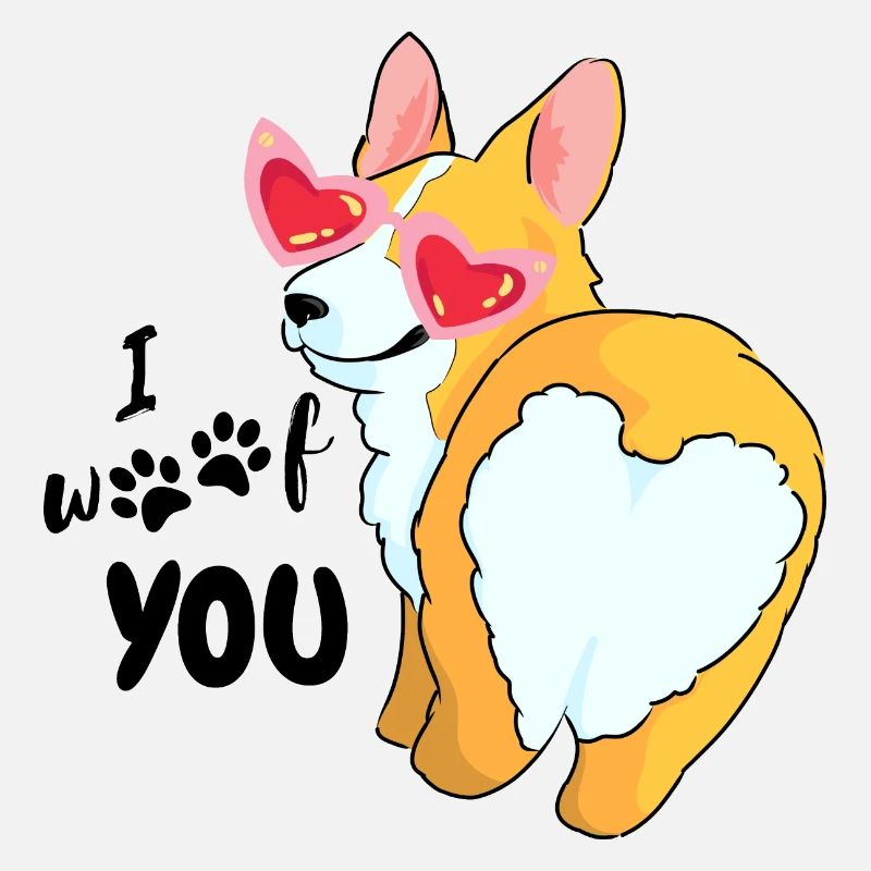 Glücklicher Corgi-Hund, ich liebe dich