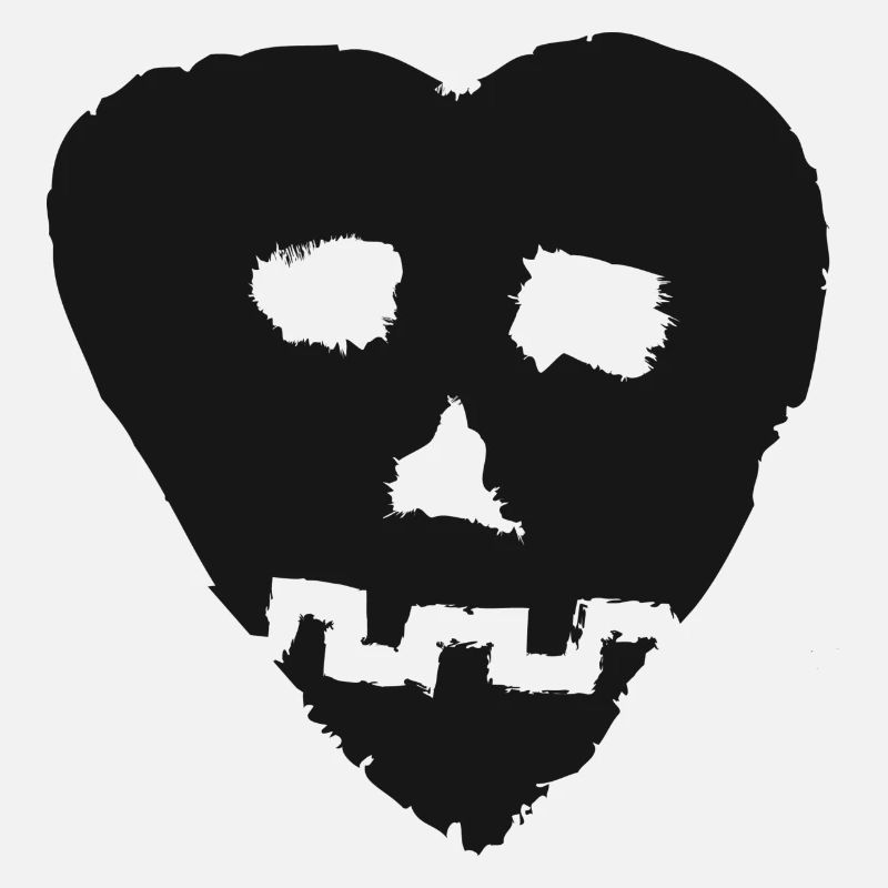 SkullHeart Logo Heart Black
