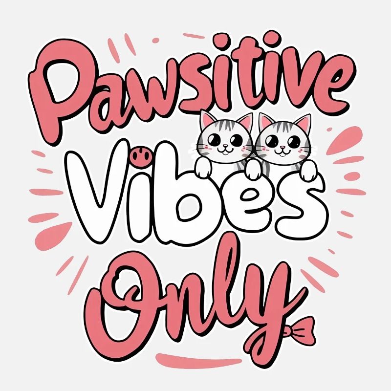 pawsitive vibes only - chat et motivation