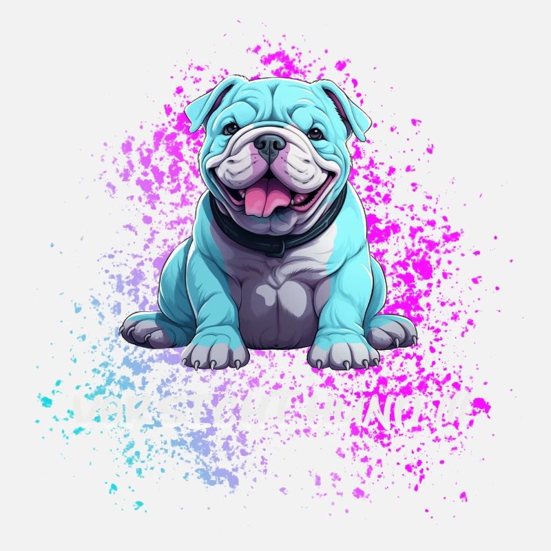 Caution Dog Cute Blue Dog Is Cheerful