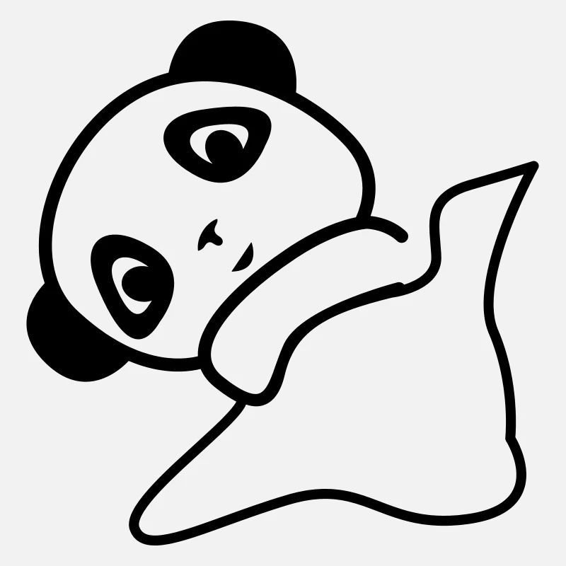 A cute shy little panda sleeping for a child