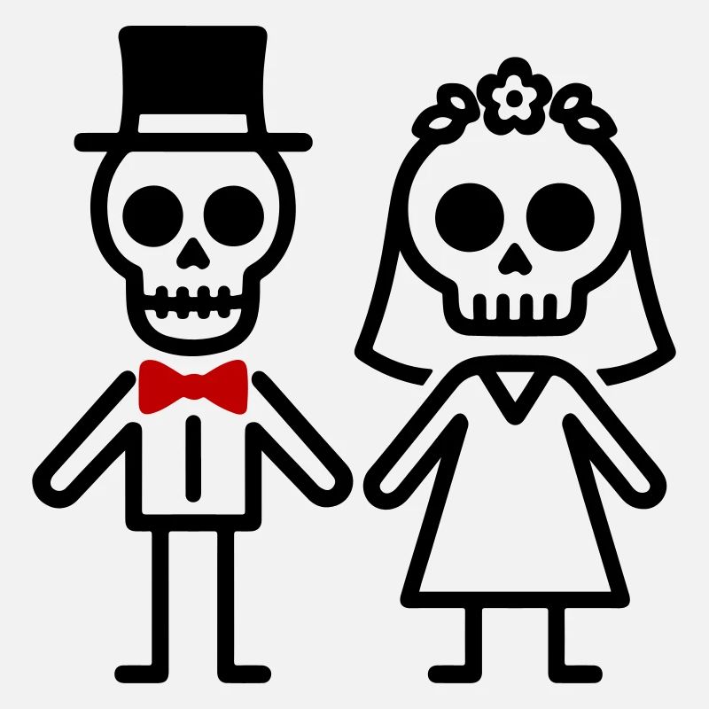 Ehepaar Hochzeit Skelett
