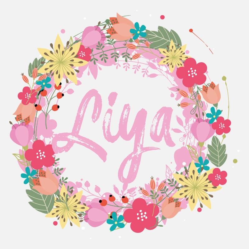 Liya, fleurs, couronne de fleurs, floral, illustration