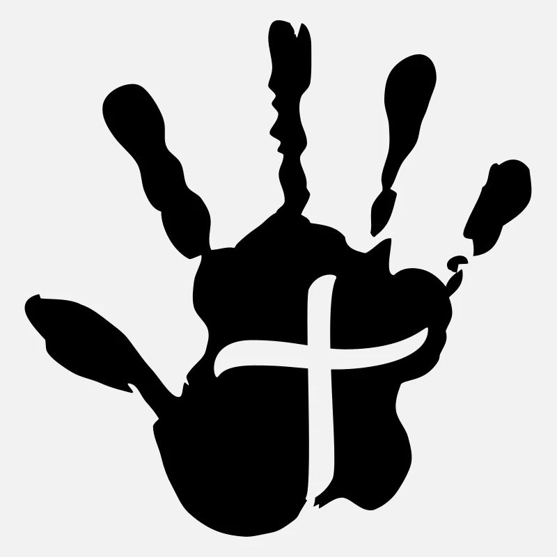 Cross handprint jesus logo symbol design christ fa