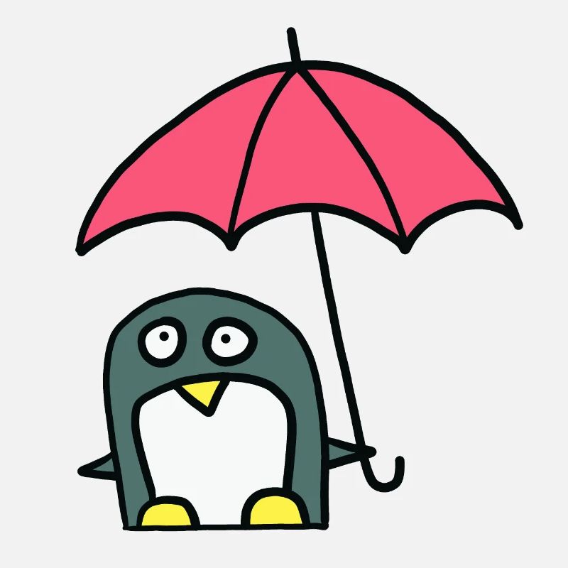 Pinguin mit Regenschirm
