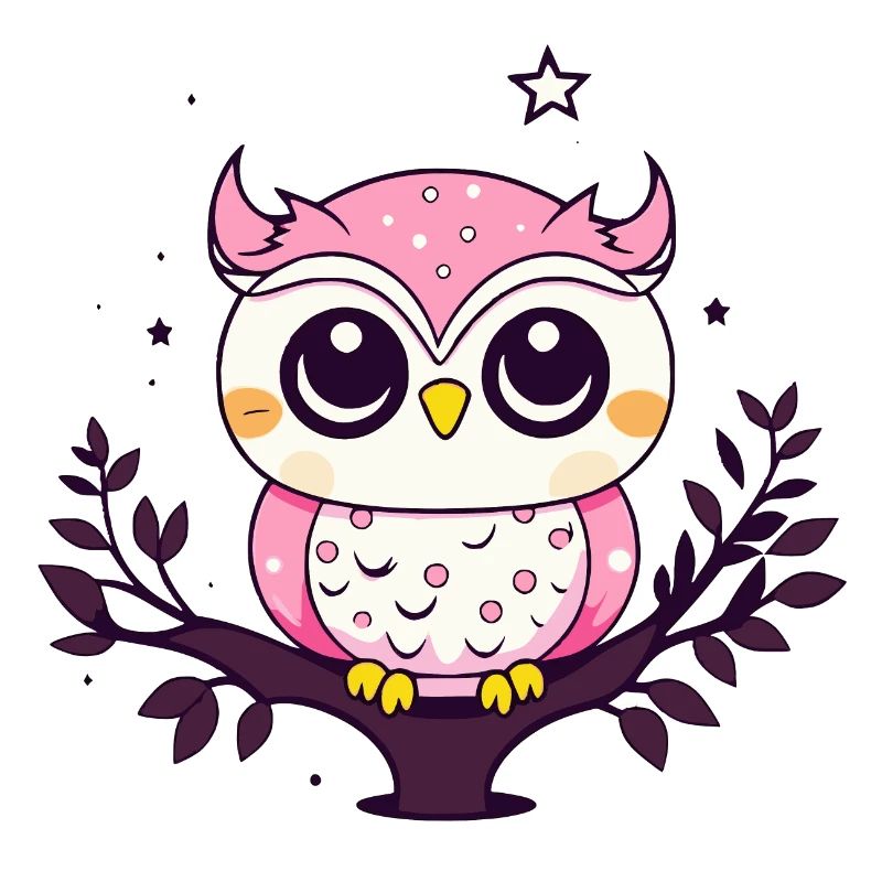 Süße Eule in Pink