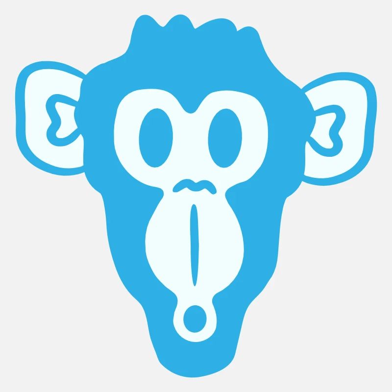 Wondered Curious Monkey Head Fright Face