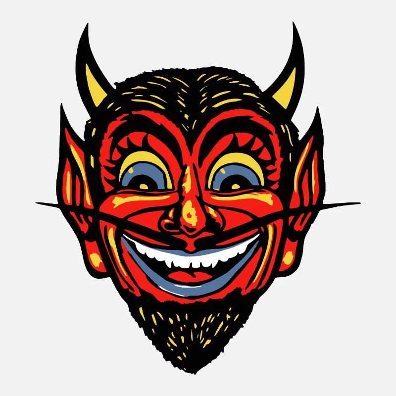 Vintage Halloween Red Devil Head