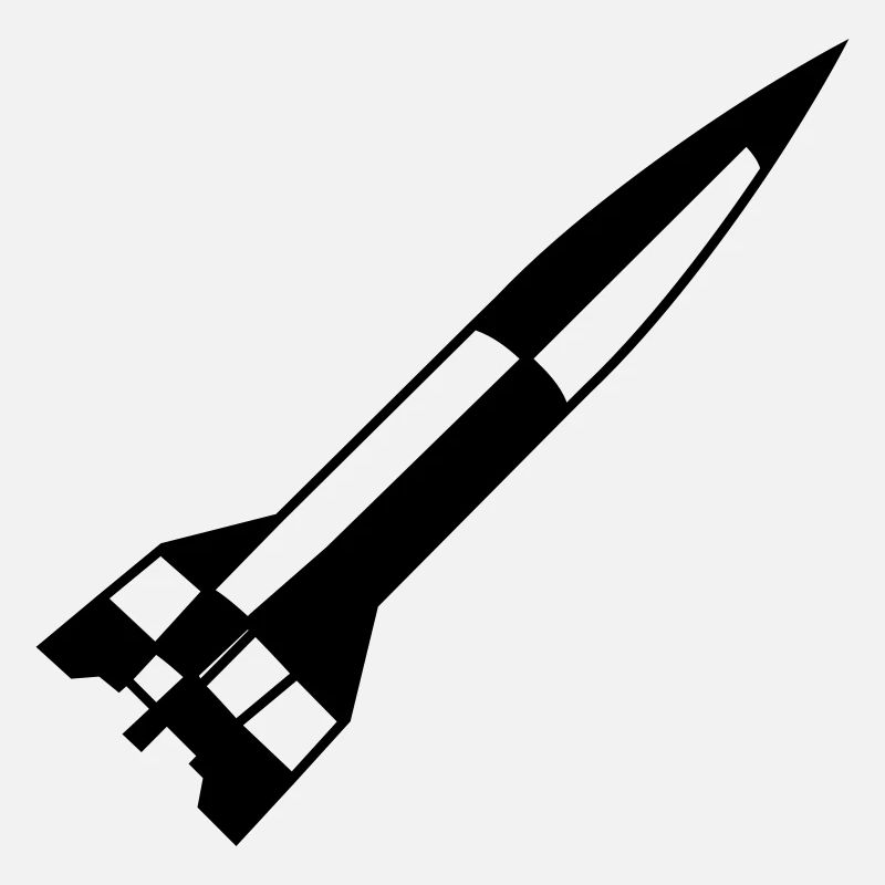 A4 Rakete einfarbig schwarz