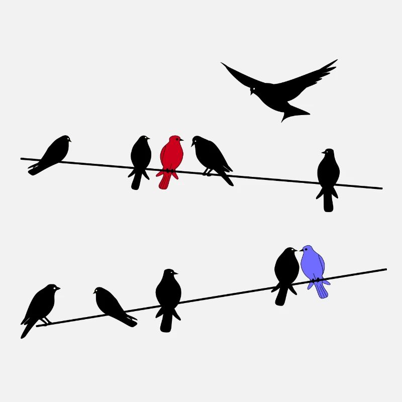 Vogel schwarze Zugvögel auf einer Stromleitung