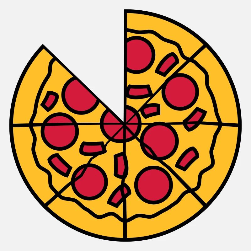 fehlendes aufgeschnitten teile stücke pizza rund g