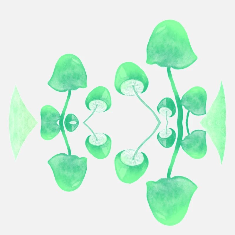 Mushroom Fluorescent Paint Green Mirror