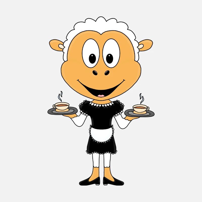 SCHAF - KELLNERIN - GASTRONOMIE - KAFFEE - TEE