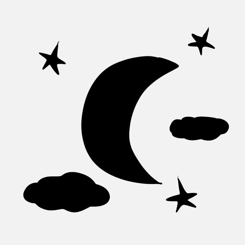 étoiles lune ciel nocturne simple