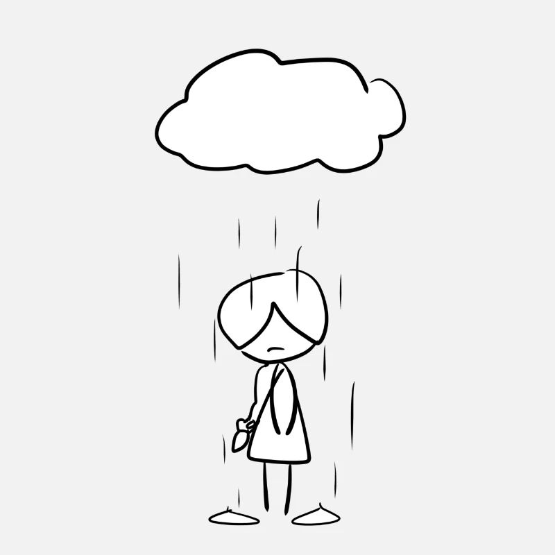sad girl cloud rain