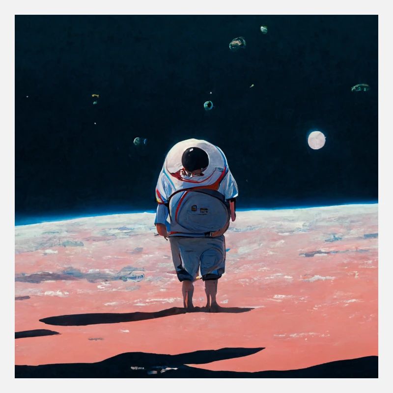 lonely spaceman looking into the void