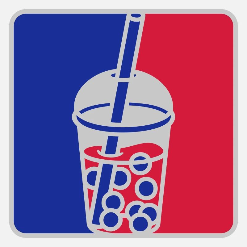 Red Blue Bubble Tea