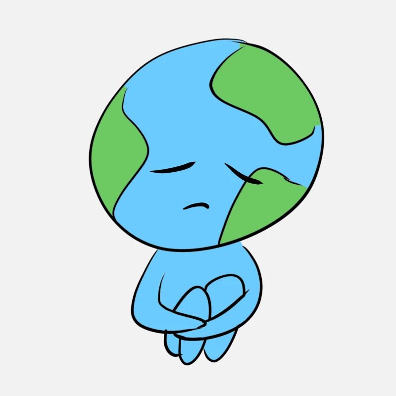earth sad climate protection planet symbol