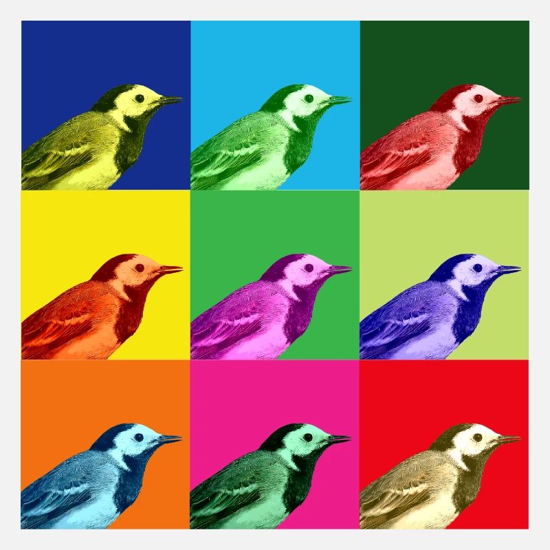 Bachstelze Profil Popart Kunst