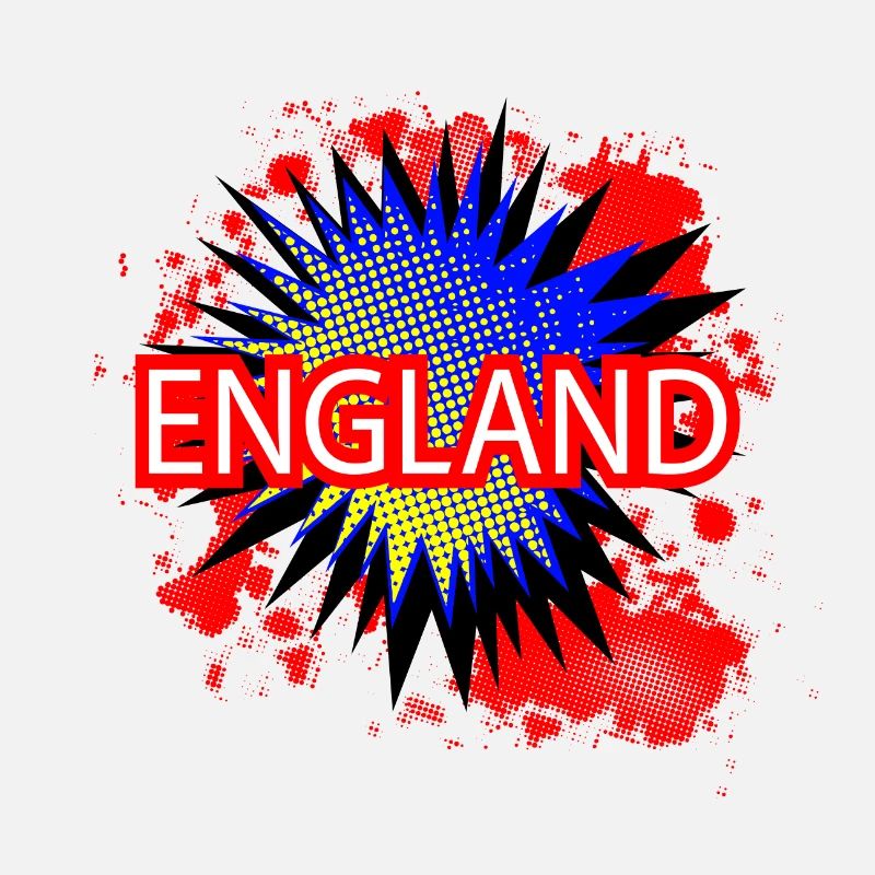Angleterre Rouge Blanc et Bleu Dessin animé Exclamation