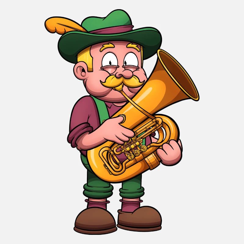 Bavarian man playing tuba