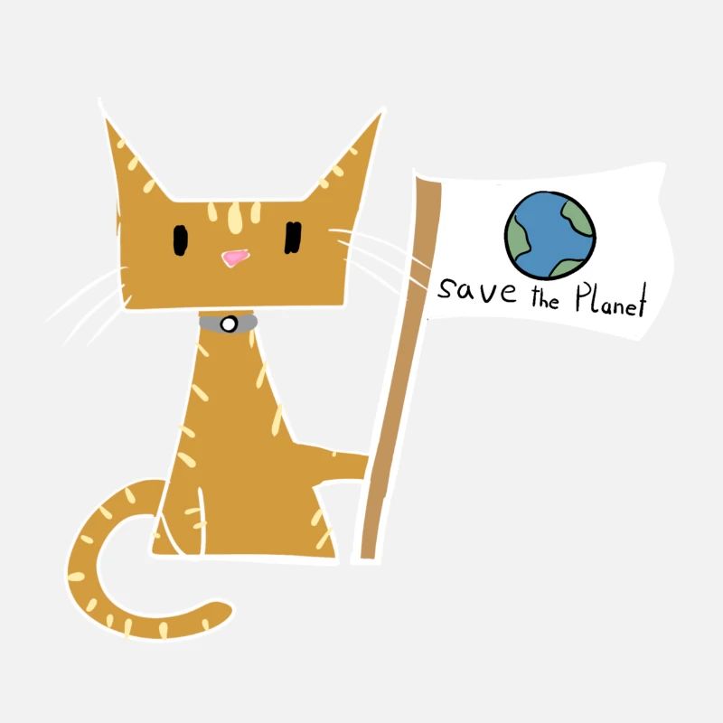 sauver la planète drapeau chat protection du climat