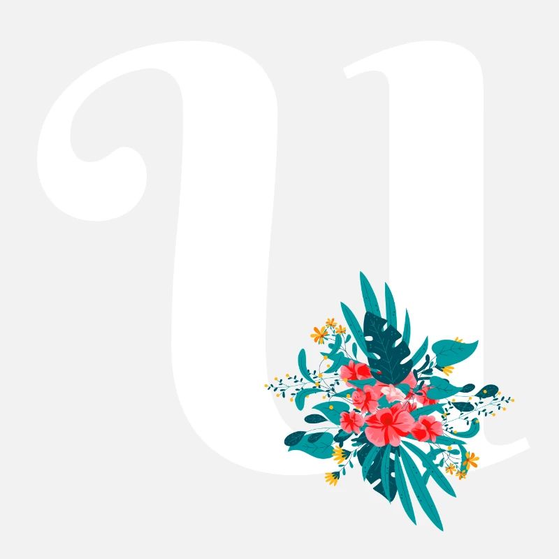 letter U flowered