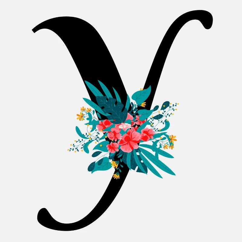 lettre Y fleuris