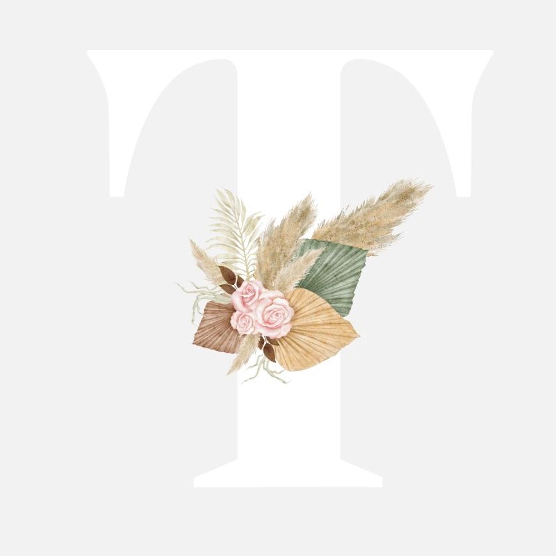 lettre T fleuris