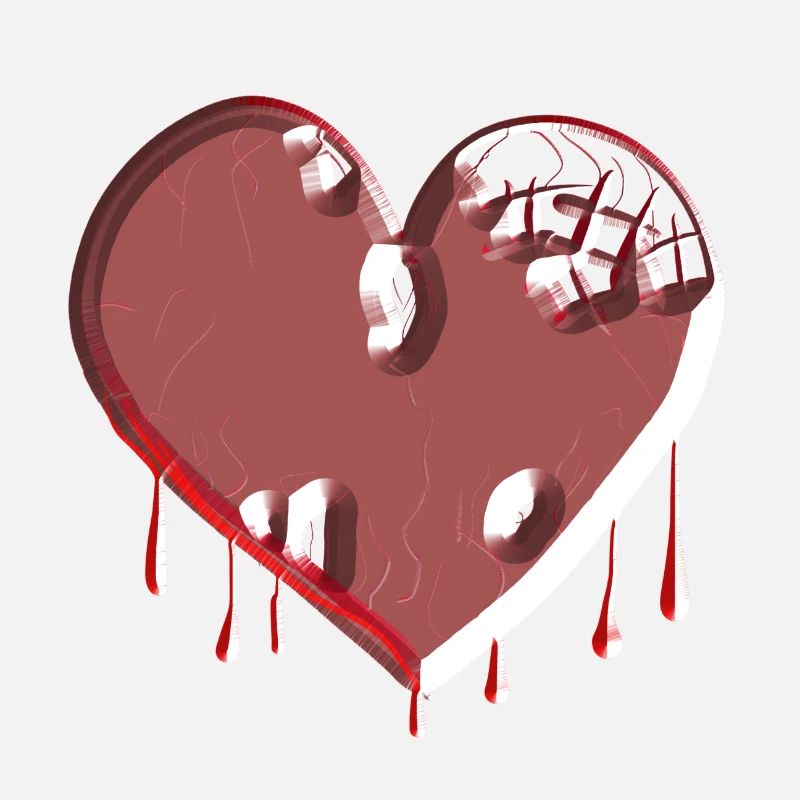 symbole du cœur cicatrices rouges brisées