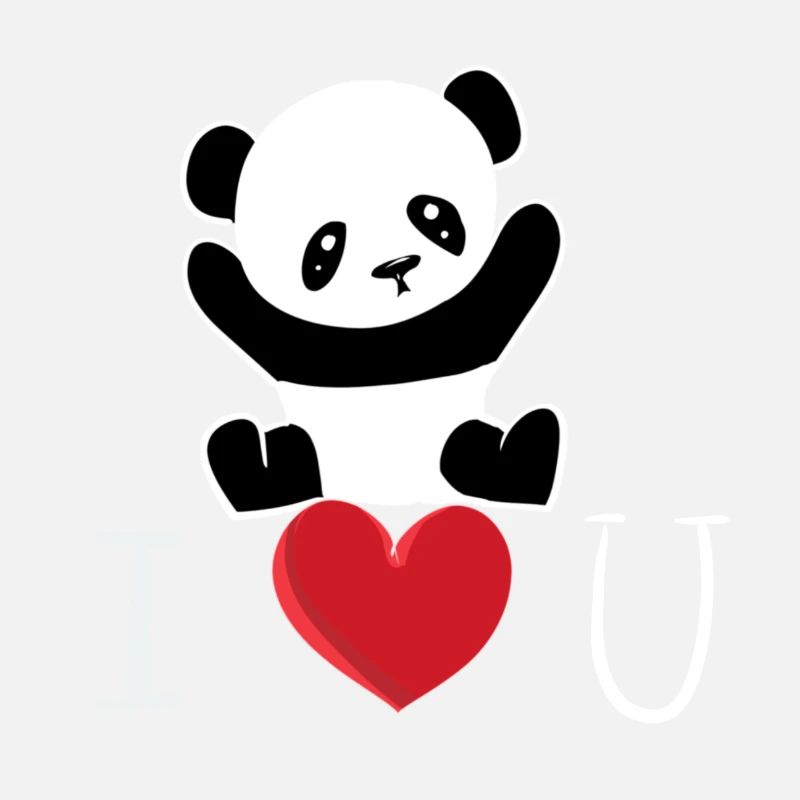 Panda ich liebe dich tier symbol