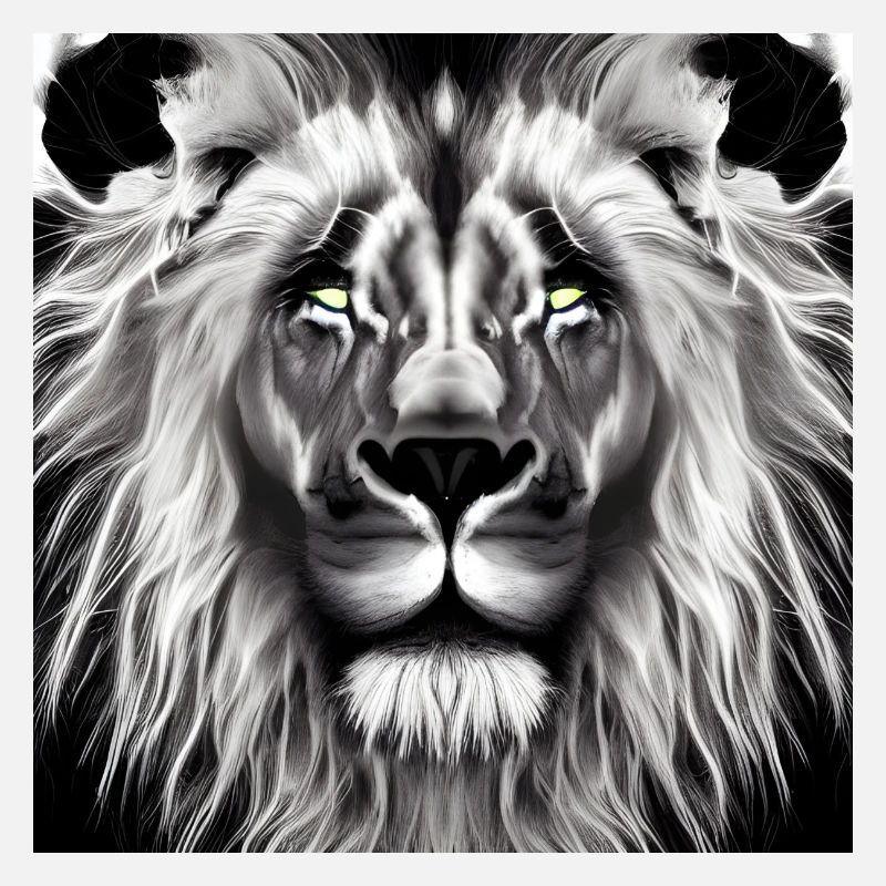BLACK AND WHITE LION