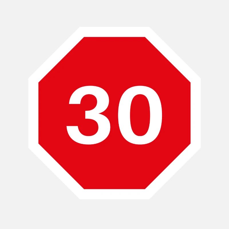 Conception du 30e anniversaire avec panneau d’arrêt