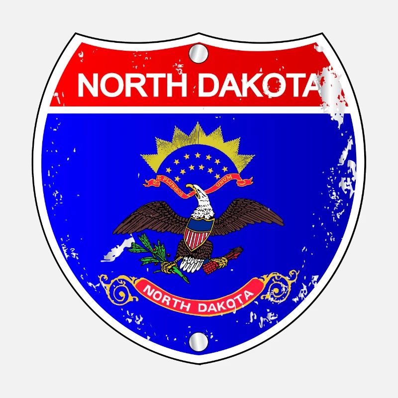 Icônes du drapeau du Dakota du Nord comme panneau inter-États