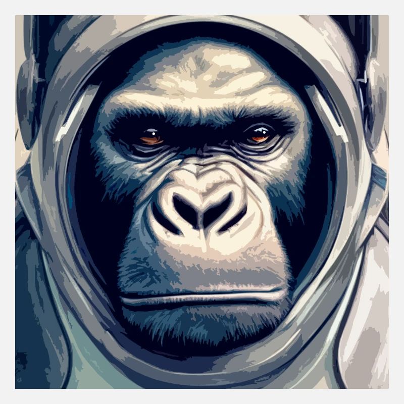 Singe astronaute, avec combinaison spatiale