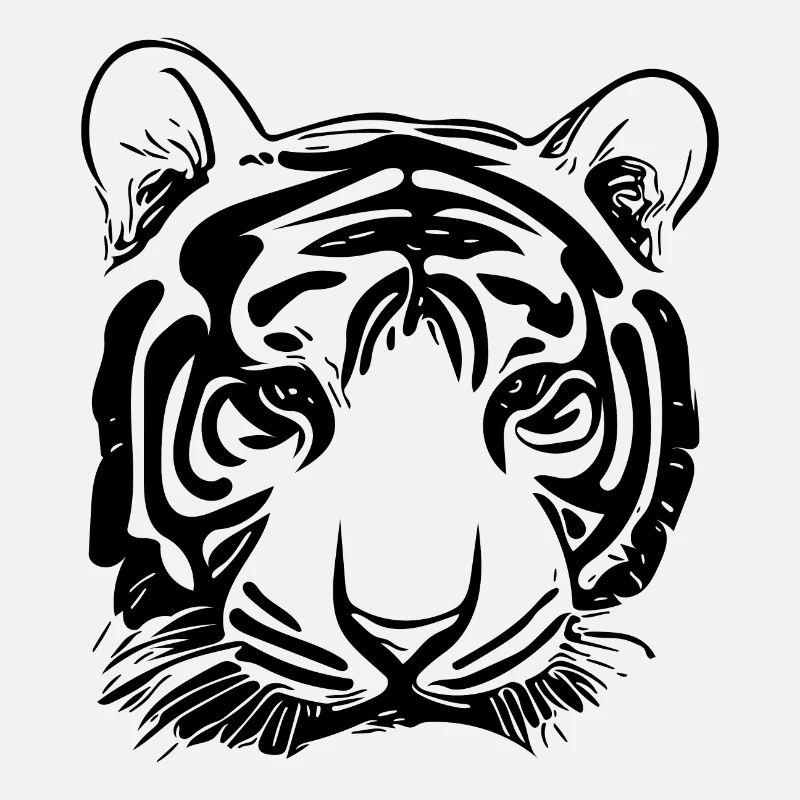 Tiger Big Cat with Vintage Stripe Pattern
