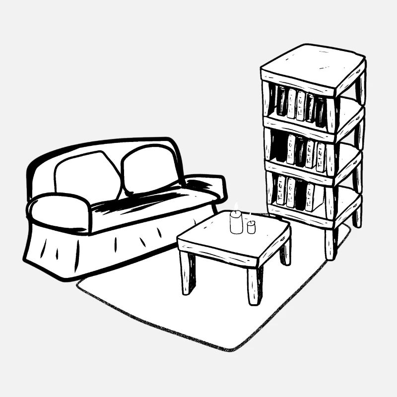 Wohnen Symbol Tisch Sofa Wohnzimmer regal