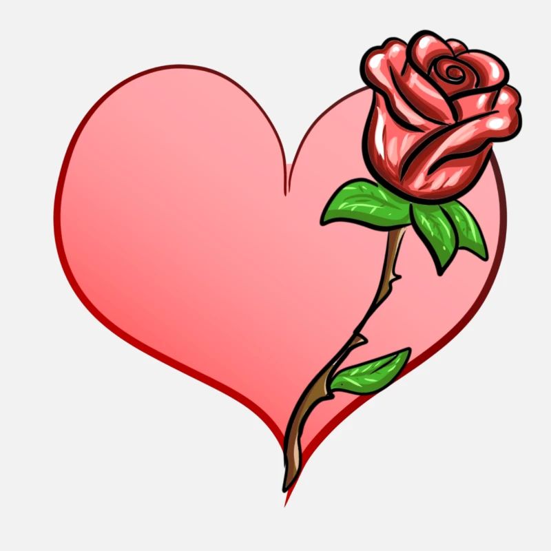 Symbole de forme de cœur de fleur de rose