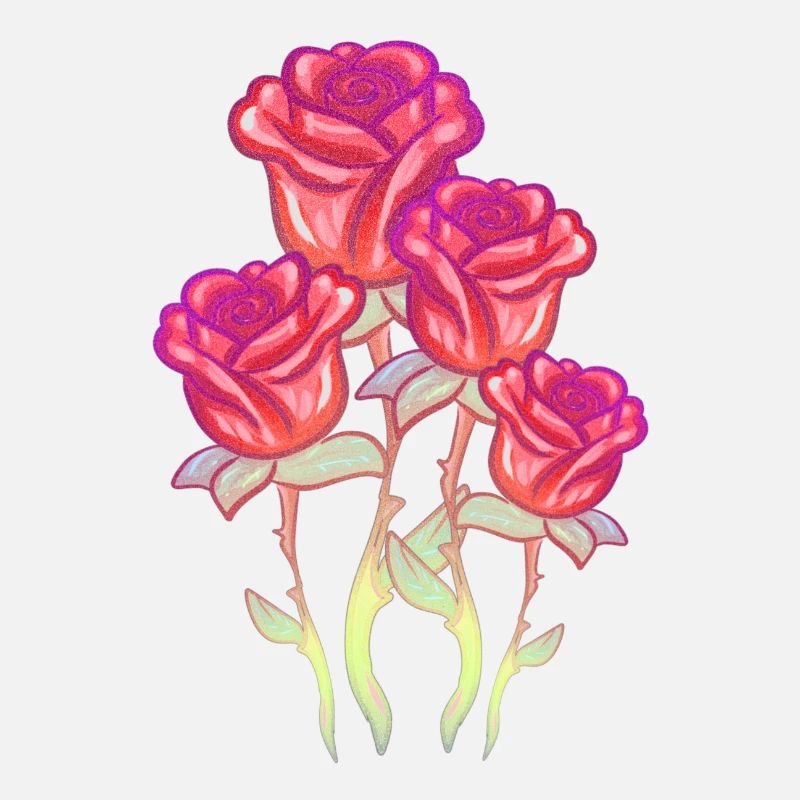 Fleurs rouges Fleur Rose Paillettes
