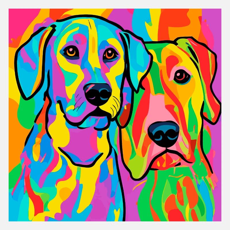 Hunde, digitale Malerei, Pop Art