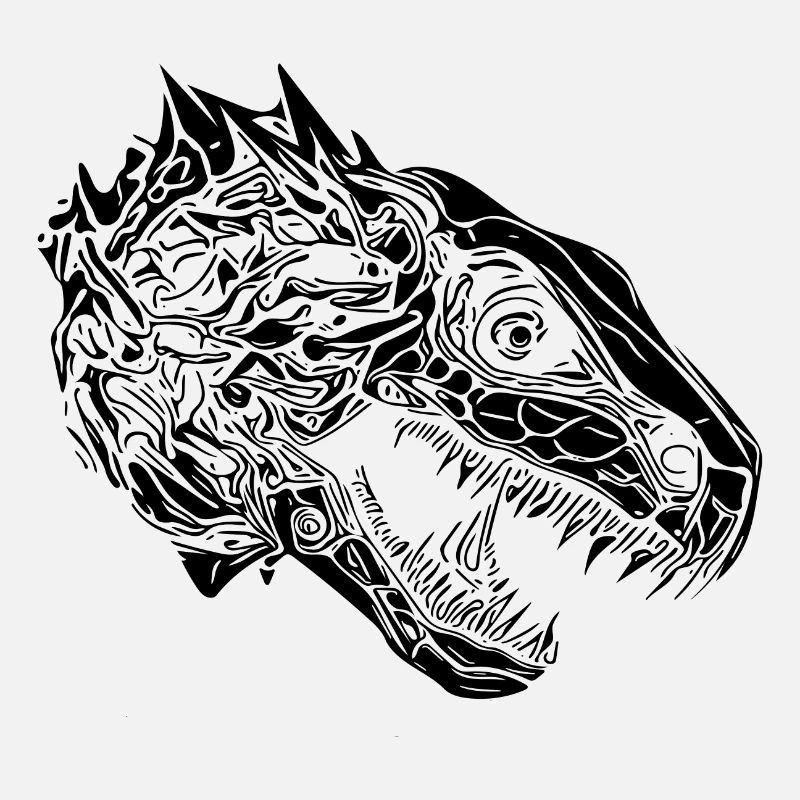 Conception de portrait effrayant de fan de dinosaure