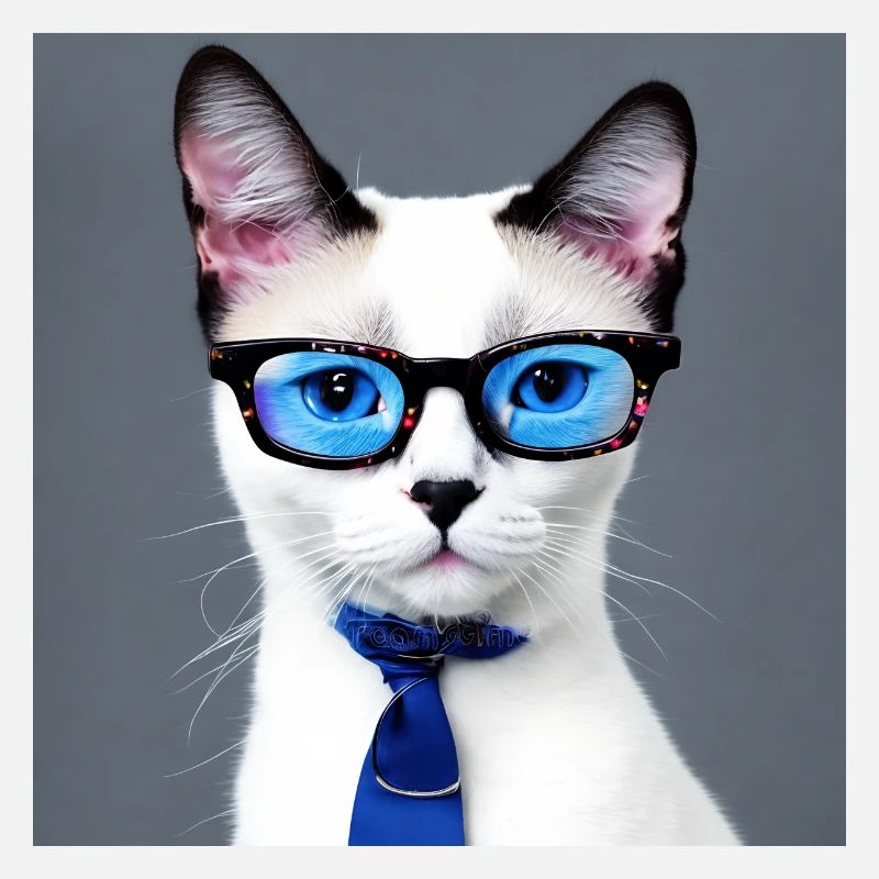 Süße Katze Tom mit Brille