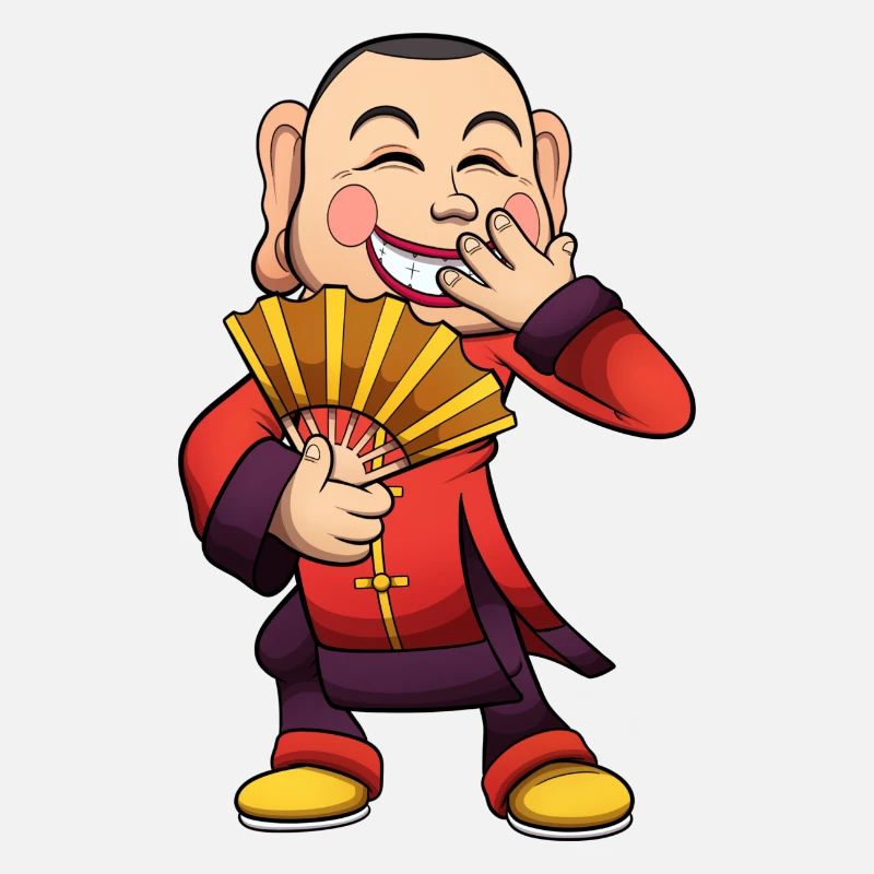 Man With Chinese Smiling Mask