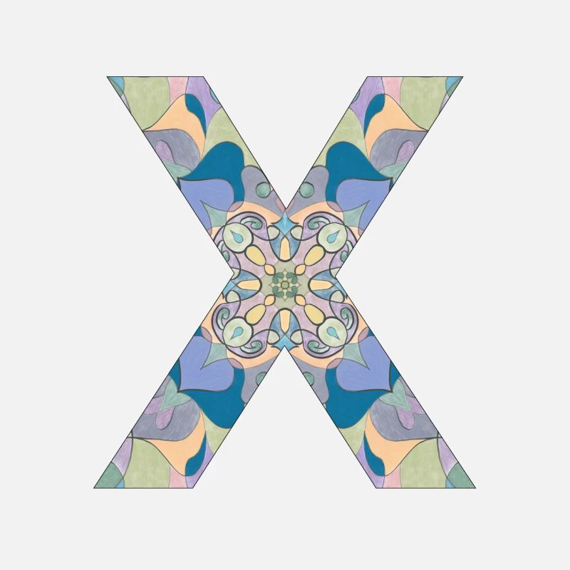 Buchstabe X im Mandala