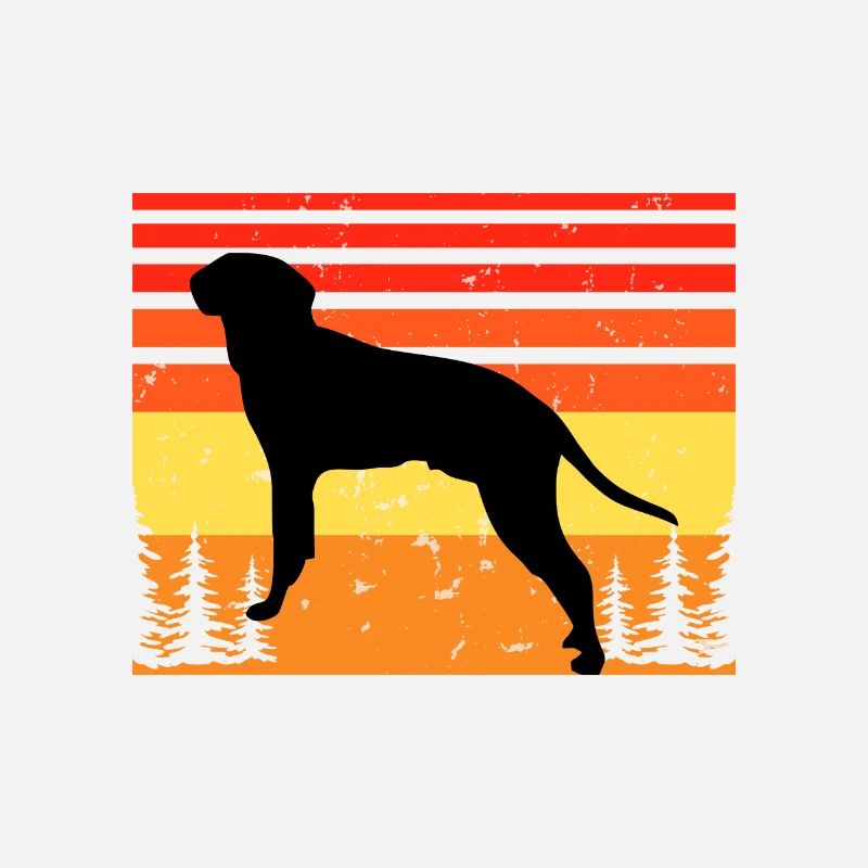 Braque Saint Germain Dog Silhouette Retro Coucher de soleil